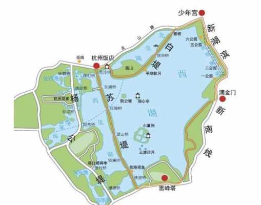 广州西湖平面图（西湖景区平面图）-图3