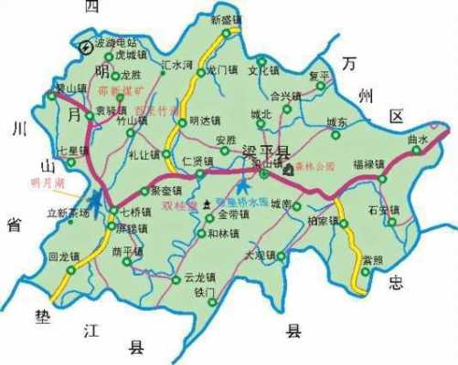 重庆梁平县地图（重庆梁平地形图）-图1