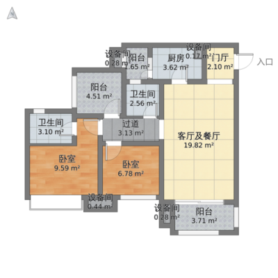 重庆珠江城楼盘二手房（重庆珠江城d区户型图）-图3