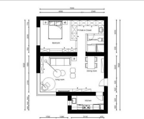 单人公寓平面图（单人公寓装修图）-图1